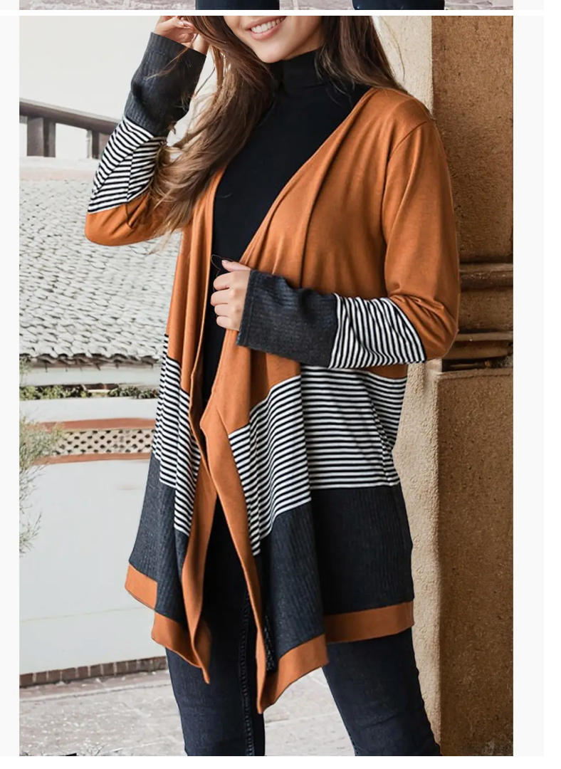 COLORBLOCK STRIPED CARDI