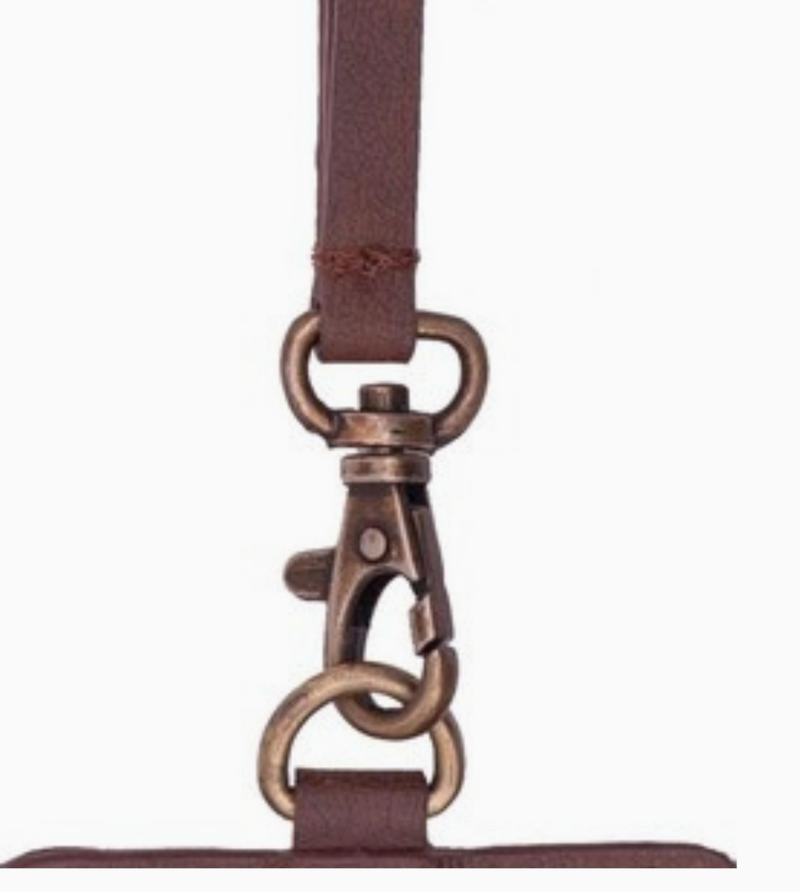 HAILEY COWHIDE ID LANYARD BROWN