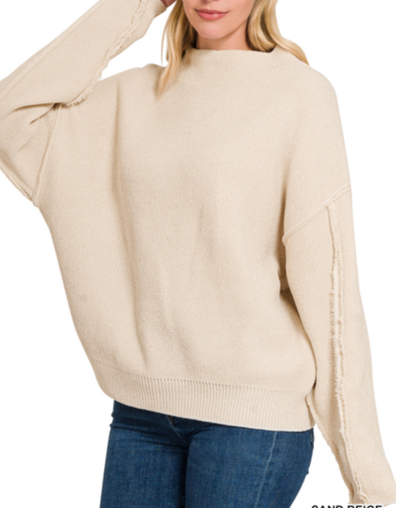MOCKNECK RAW SEAM