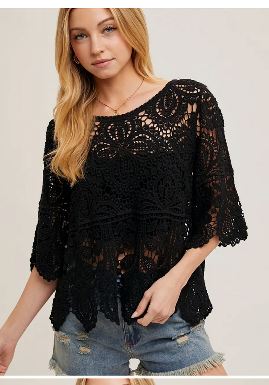 CROCHET LACE TOP