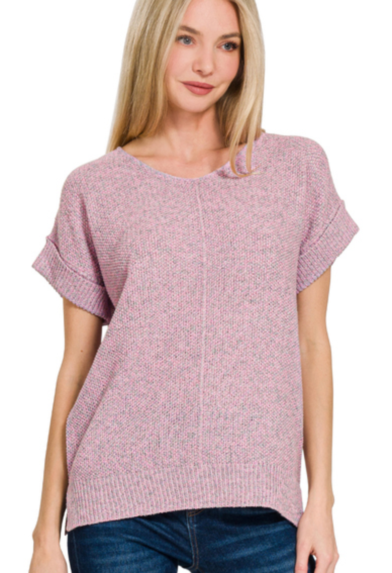 SHORT SLEEVE SWEATER