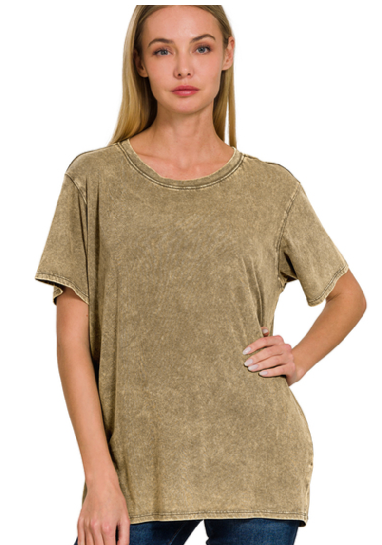 WASHED S/SLV TOP
