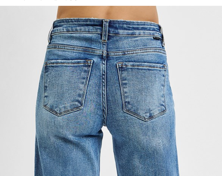 HR SIDE SLIT FRAYED WIDE HEM