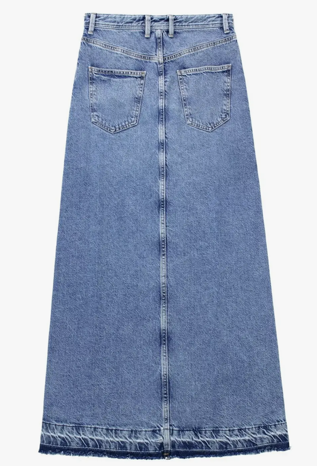 HIGHRISE SLIT DENIM SKIRT