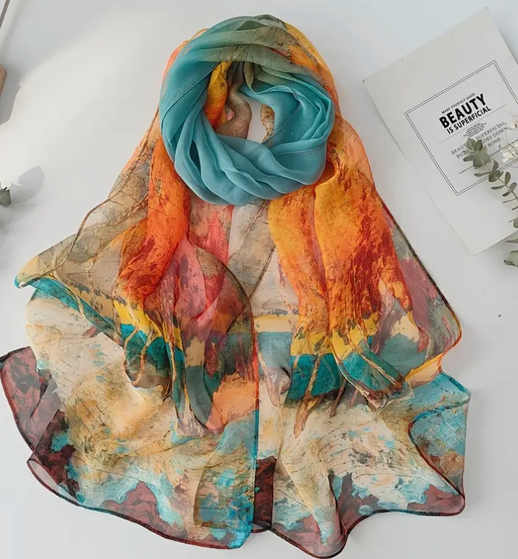 PEONY PATTERN SCARF