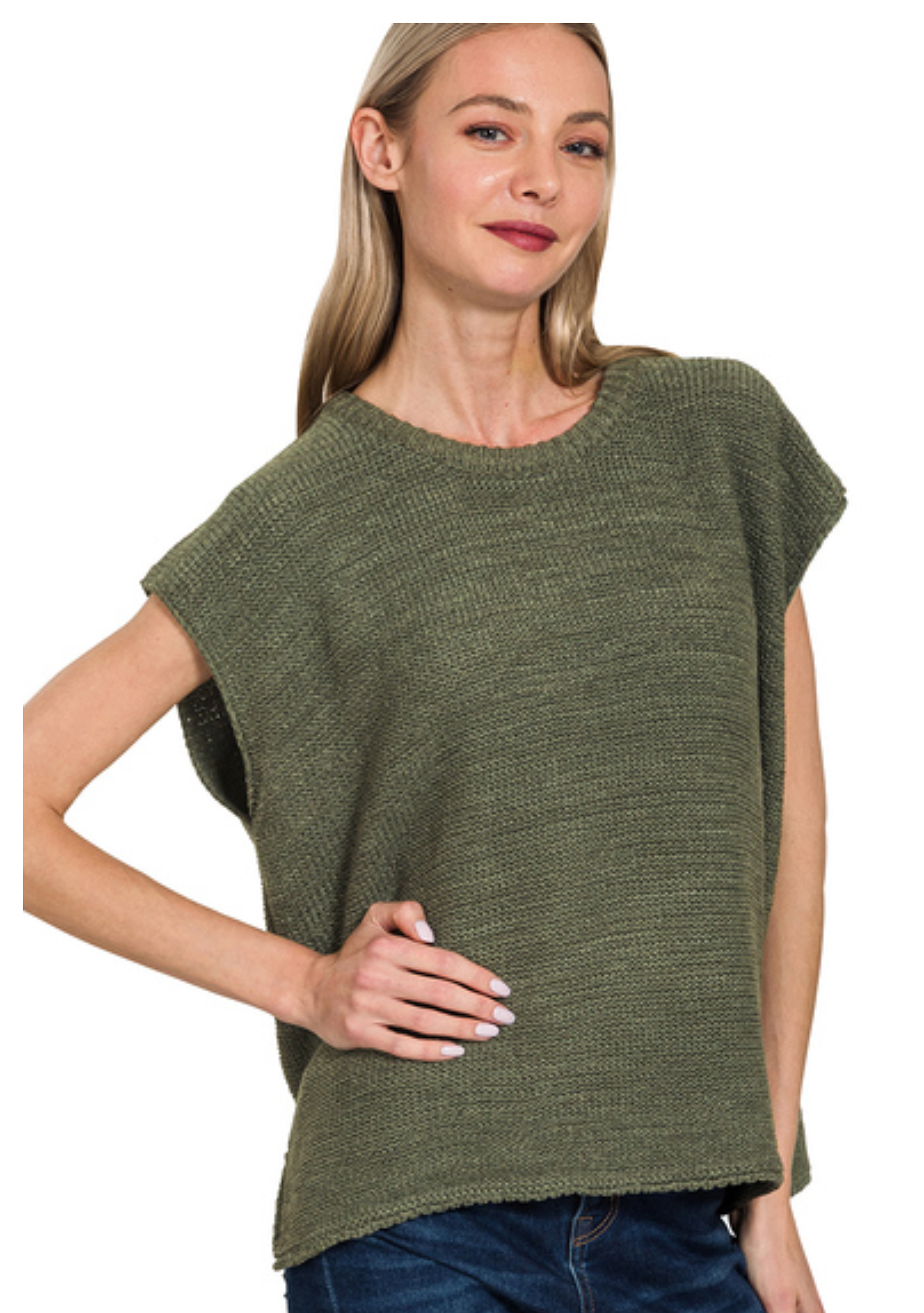 OVRSZ CREWNK SWEATER VEST