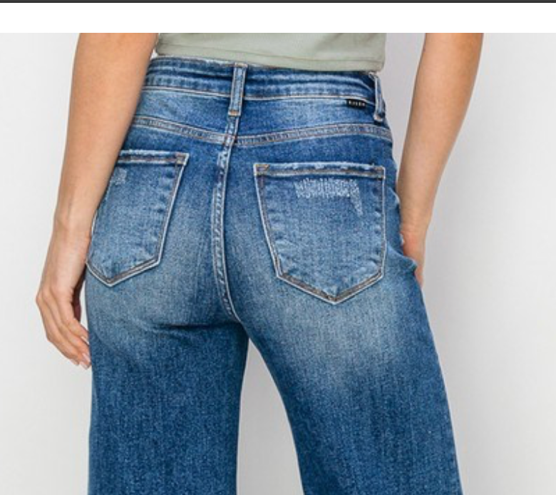 HR SIDE SLIT FRAYED WIDE HEM