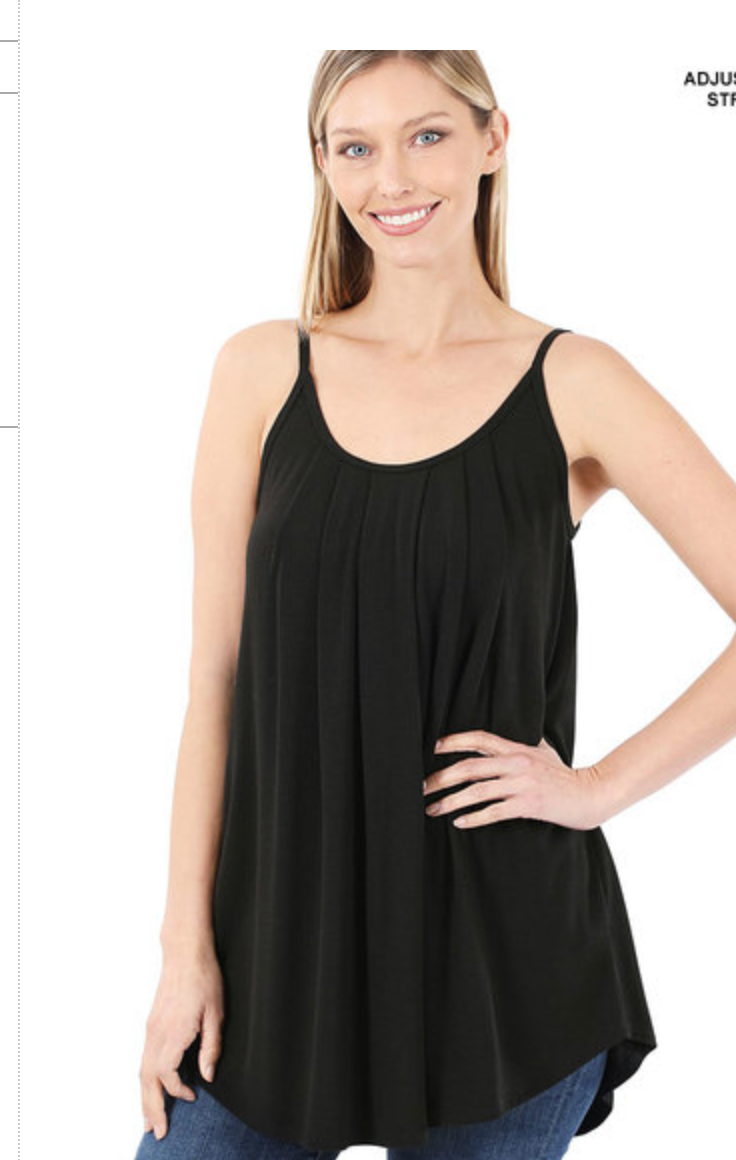 PLEATED SPAGHETTI CAMI