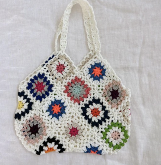 CROCHET GRANNY SQ MINI TOTE