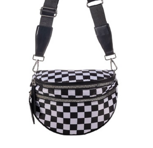 DBL ZIP CRESCENT SLING BUM BAG