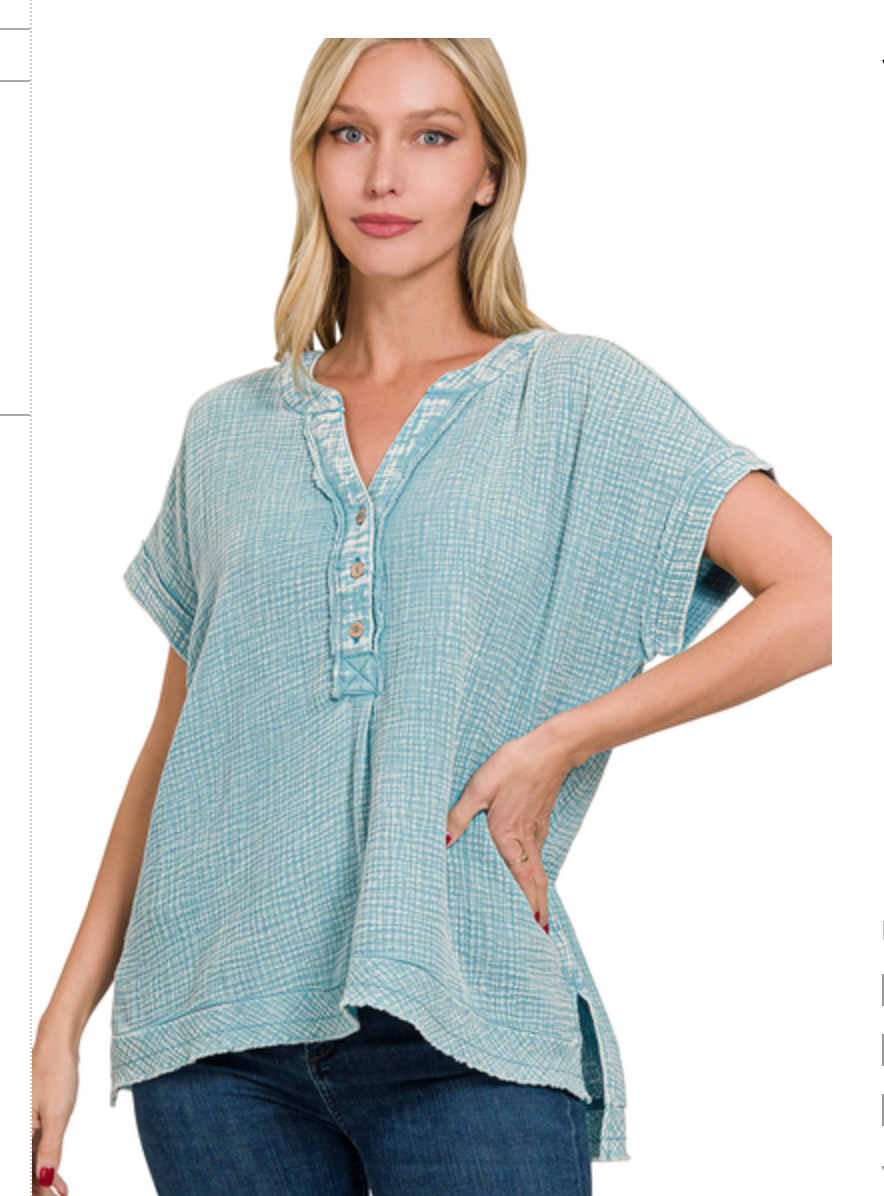 3/4 BUTTON HENLEYNK SHIRT
