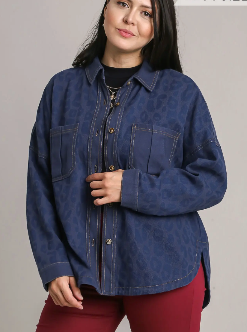 ANIMAL PRINT DENIM SHACKET