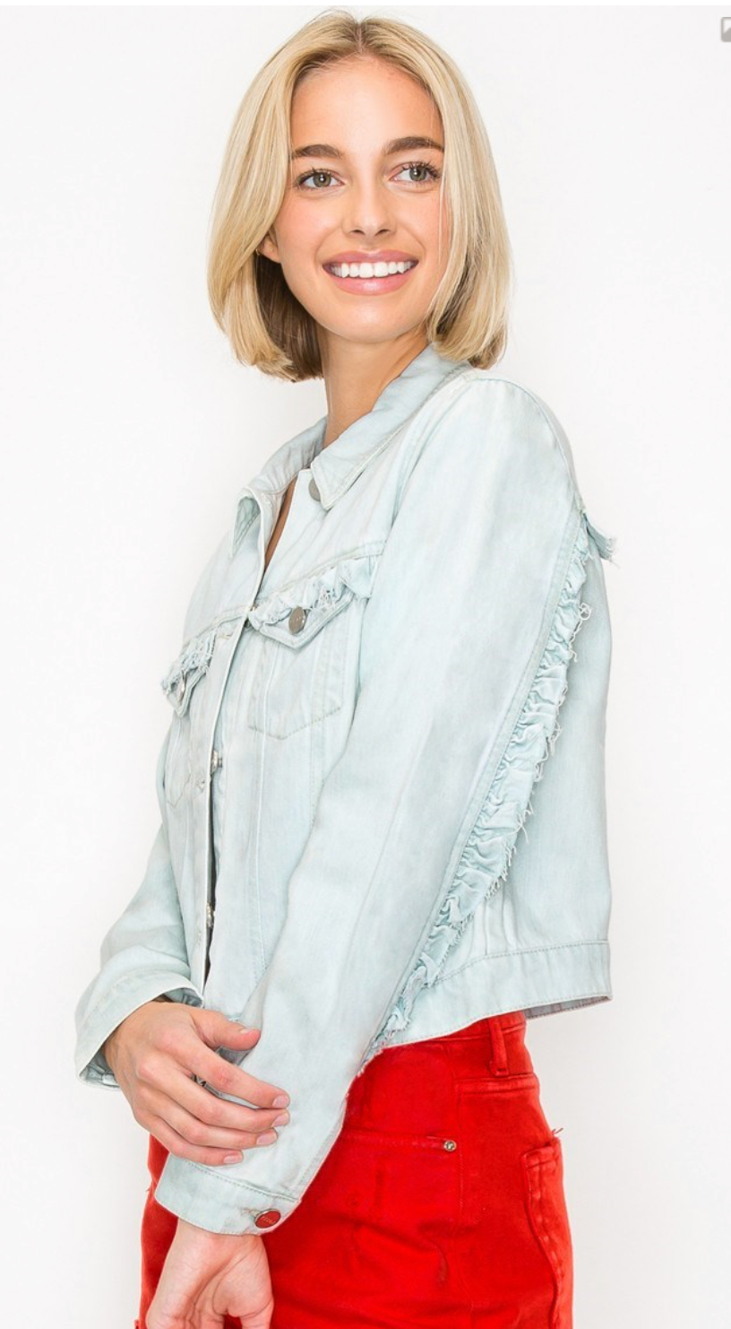 RUFFLE DENIM JACKET