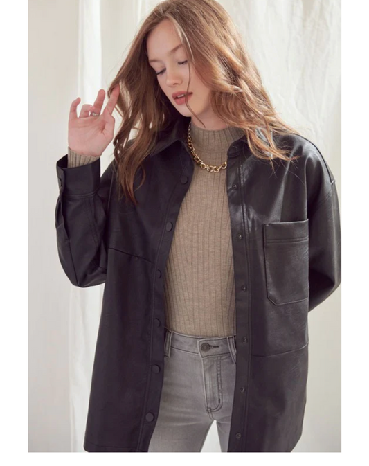 OVERSIZE PU SHACKET PHOEBE