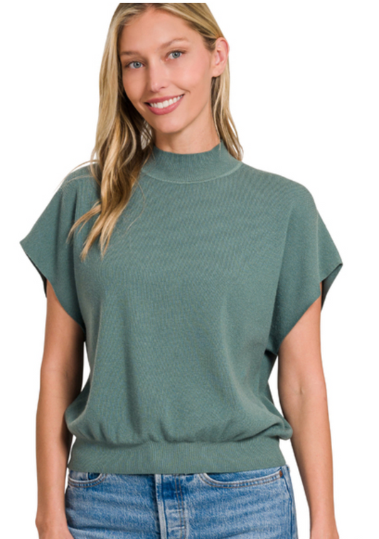 MOCK NK SHORT DOLMAN SLV SWEATER