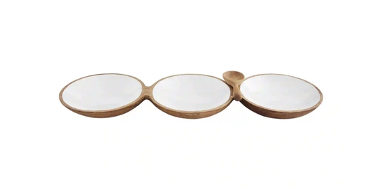 ENAMEL/WOOD TRIO DIP