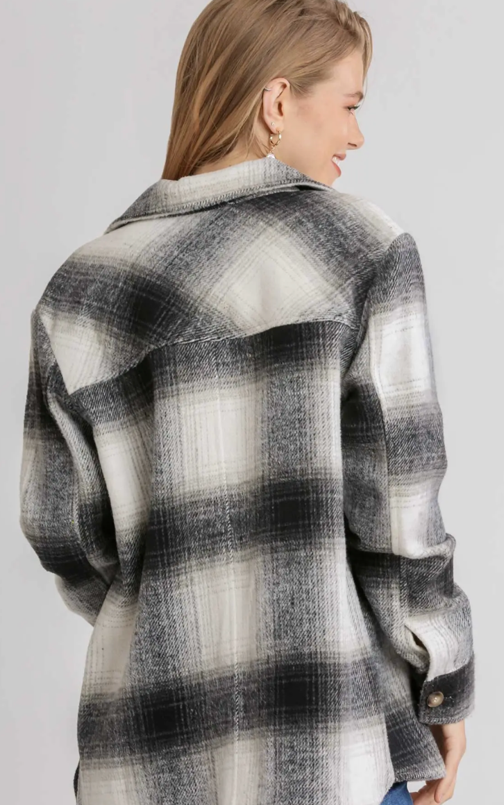PLAID FRONT POCKET SHACKET