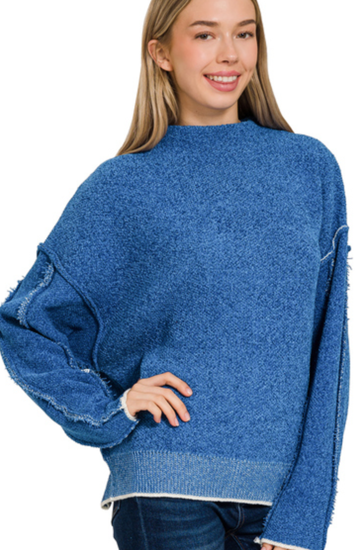 MOCKNECK RAW SEAM