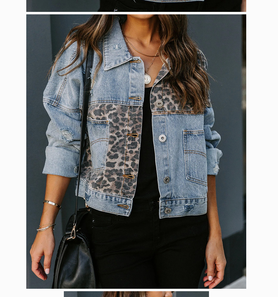 LEOPARD PATCHWORK DENIM