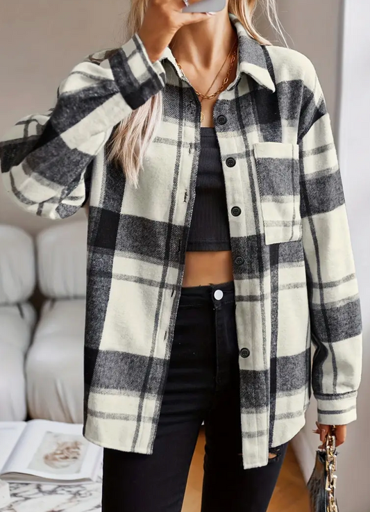 PLAID PATTERN SHACKET