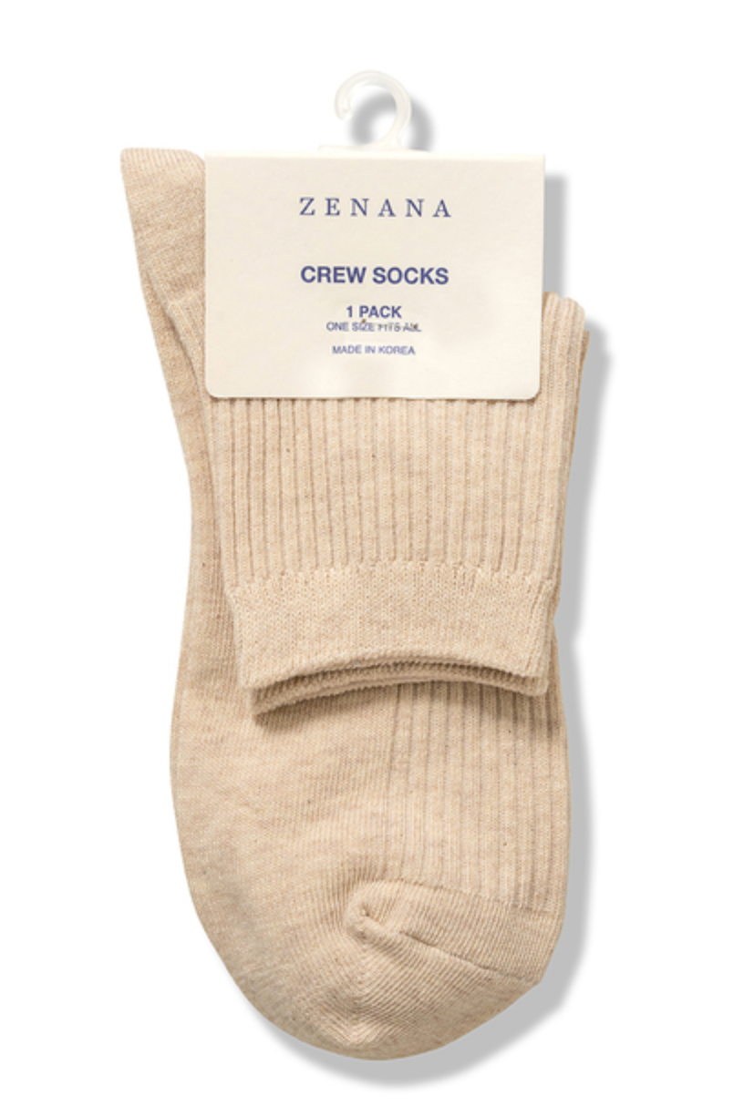 RIBBED CREW SOCKS