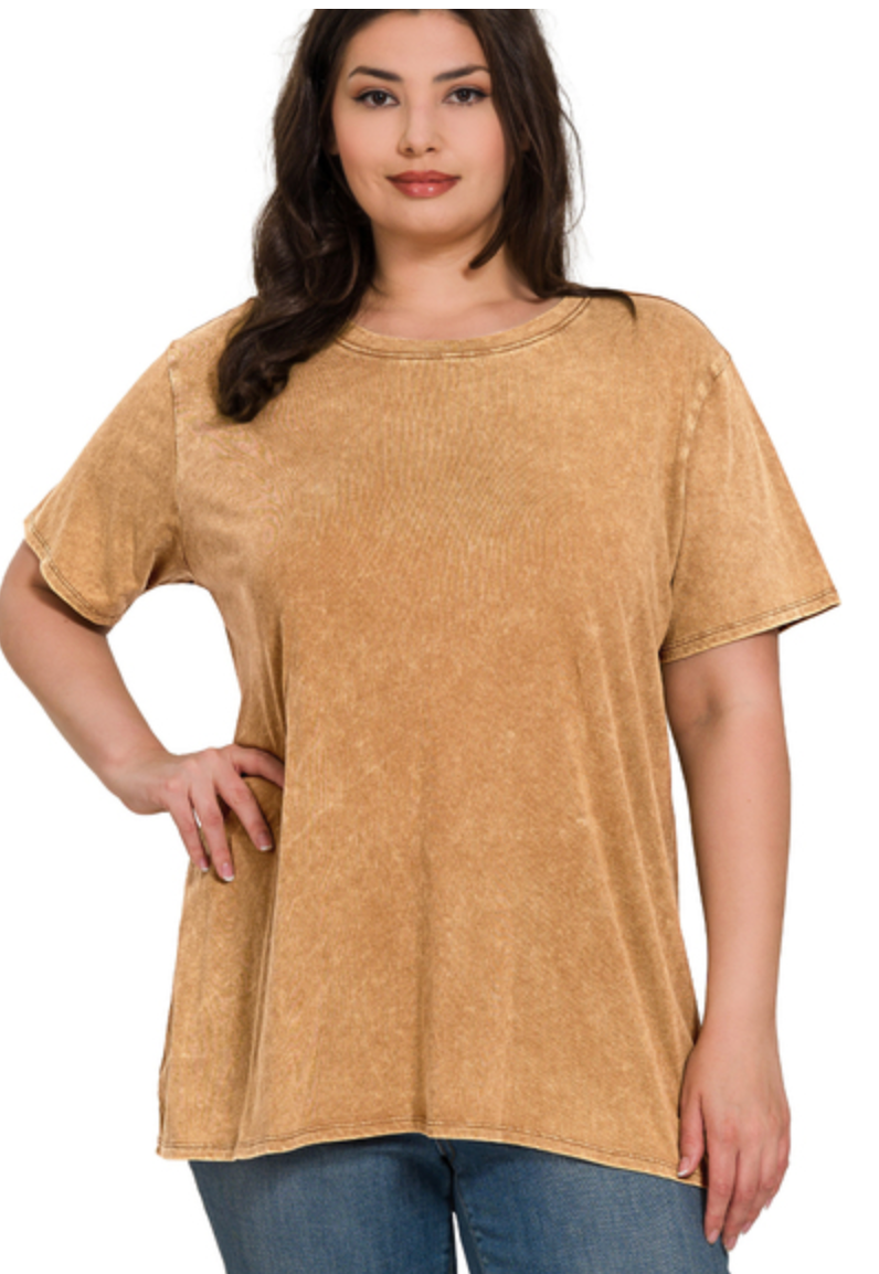 WASHED S/SLV TOP