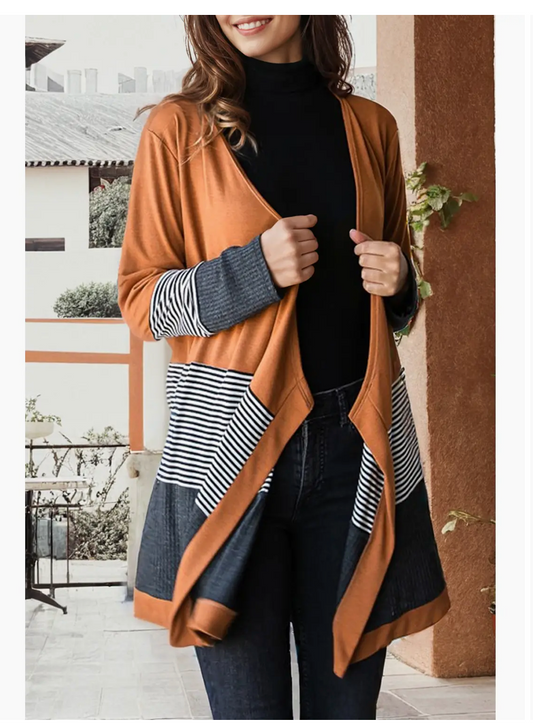 COLORBLOCK STRIPED CARDI