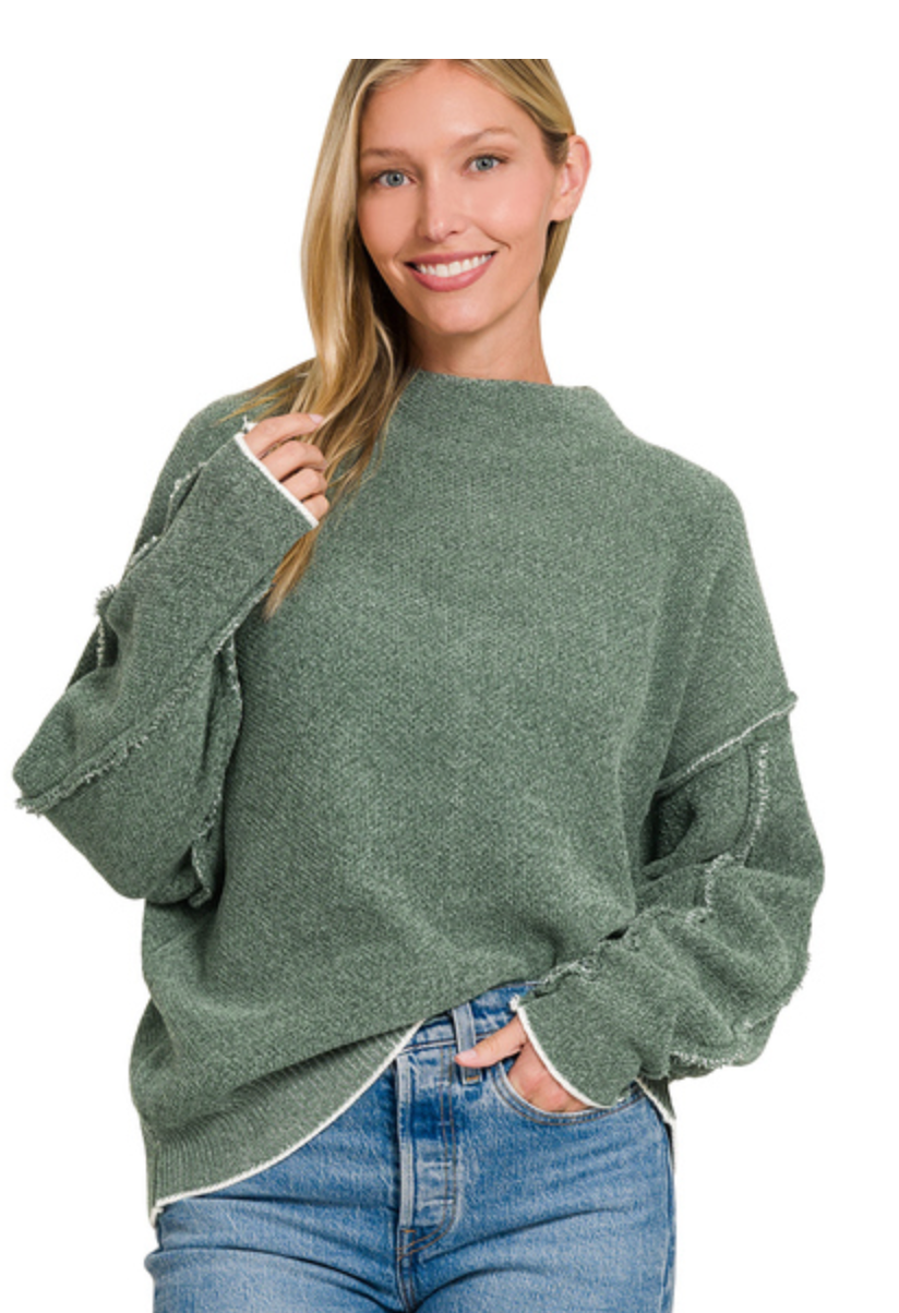 MOCKNECK RAW SEAM