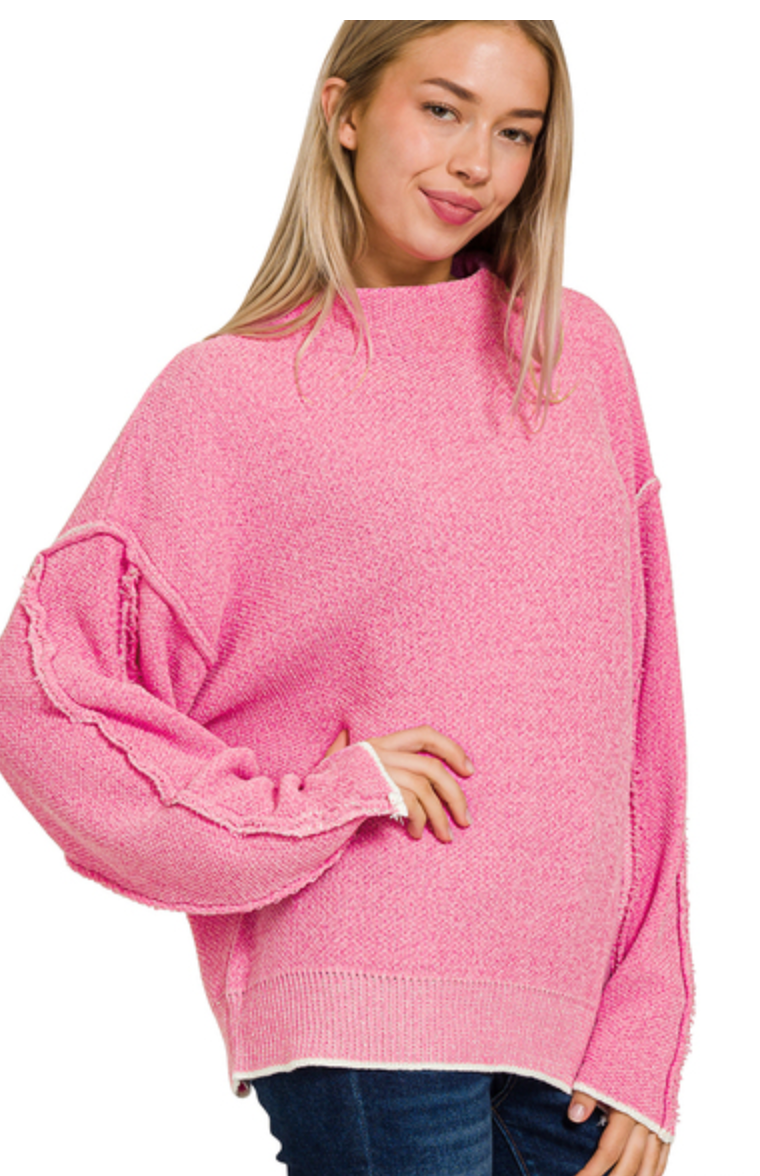 MOCKNECK RAW SEAM