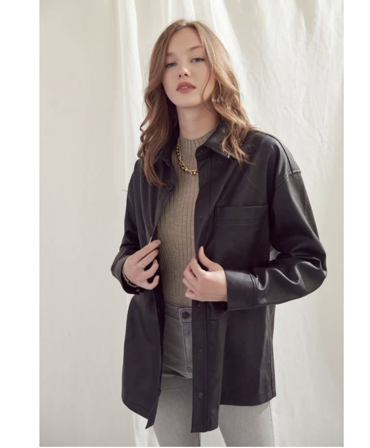 OVERSIZE PU SHACKET PHOEBE