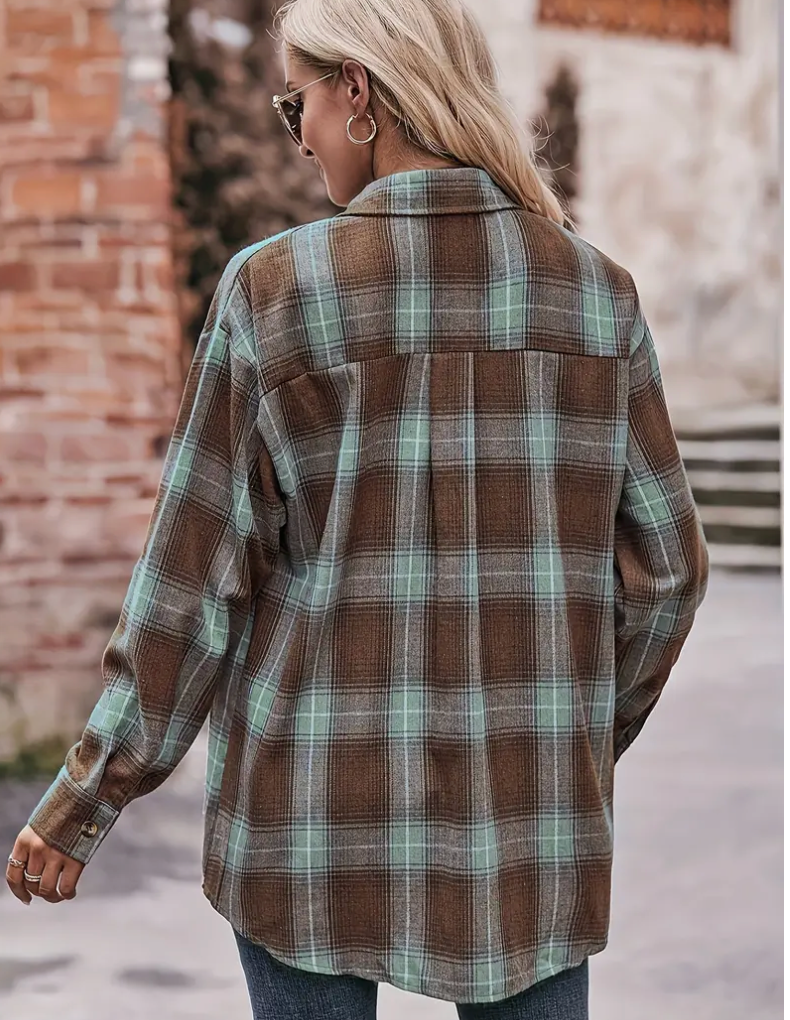 PLAID POCKET BUTTONDOWN