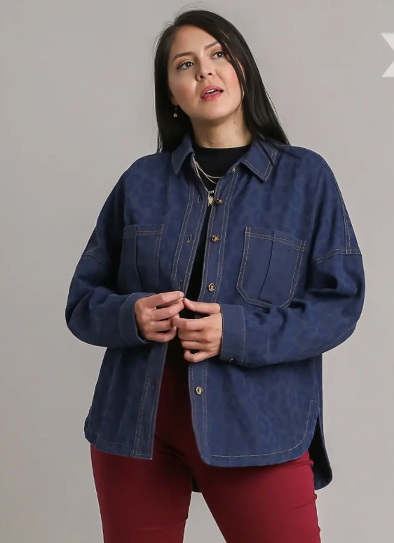 ANIMAL PRINT DENIM SHACKET