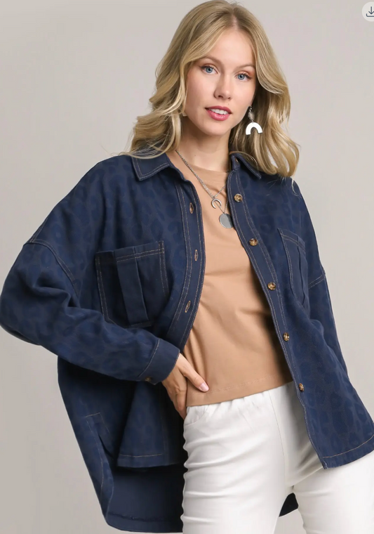 ANIMAL PRINT DENIM SHACKET