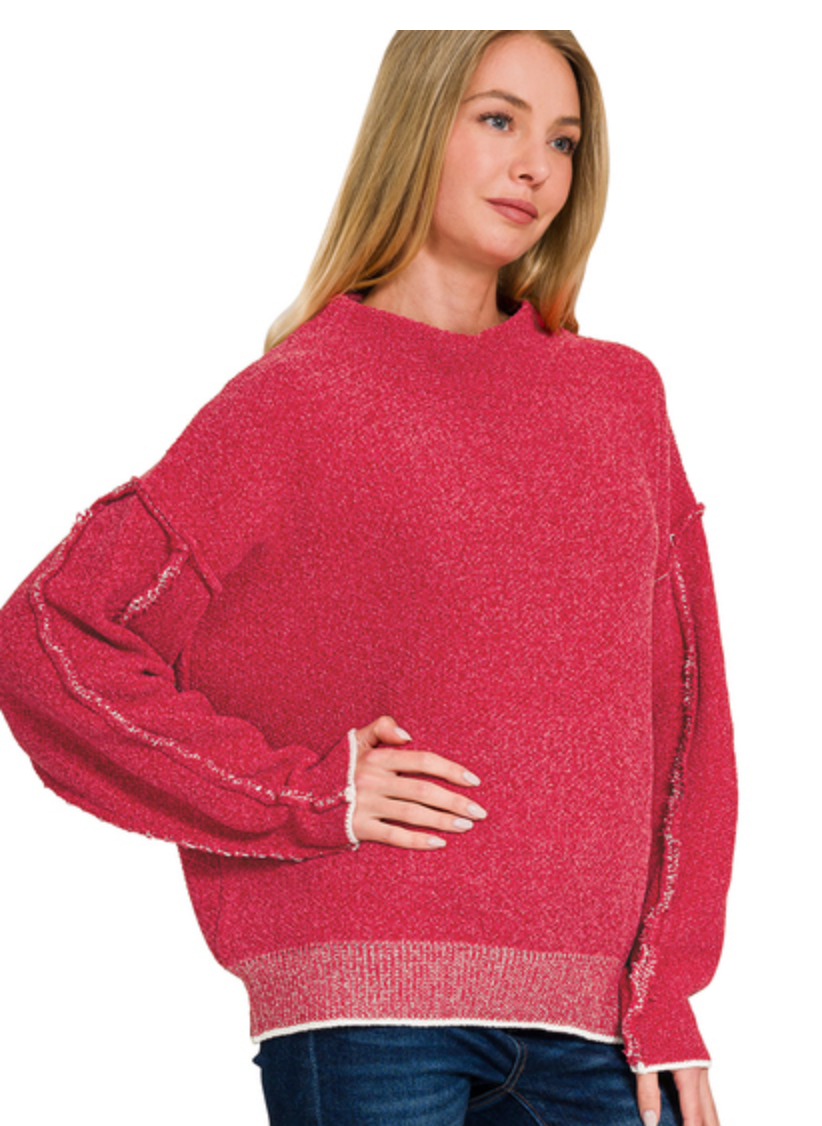 MOCKNECK RAW SEAM