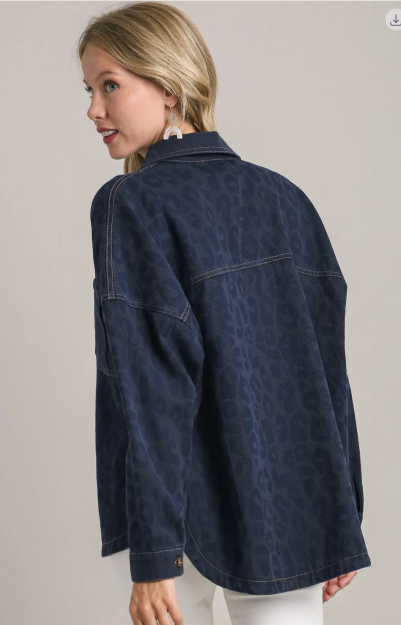 ANIMAL PRINT DENIM SHACKET