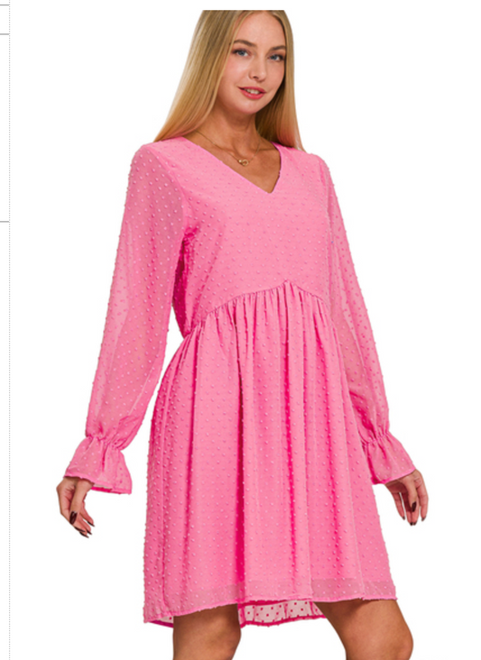 SWISSDOT L/SLV VNK DRESS