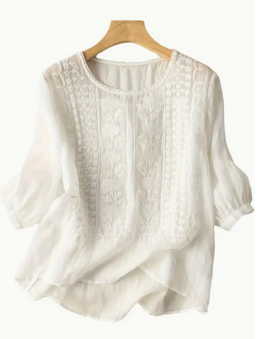 EMBROIDERED LINEN SHIRT