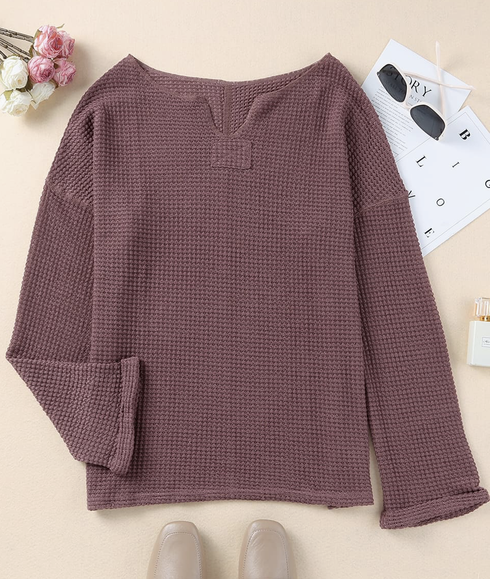 WAFFLE LOOSE VNK TOP