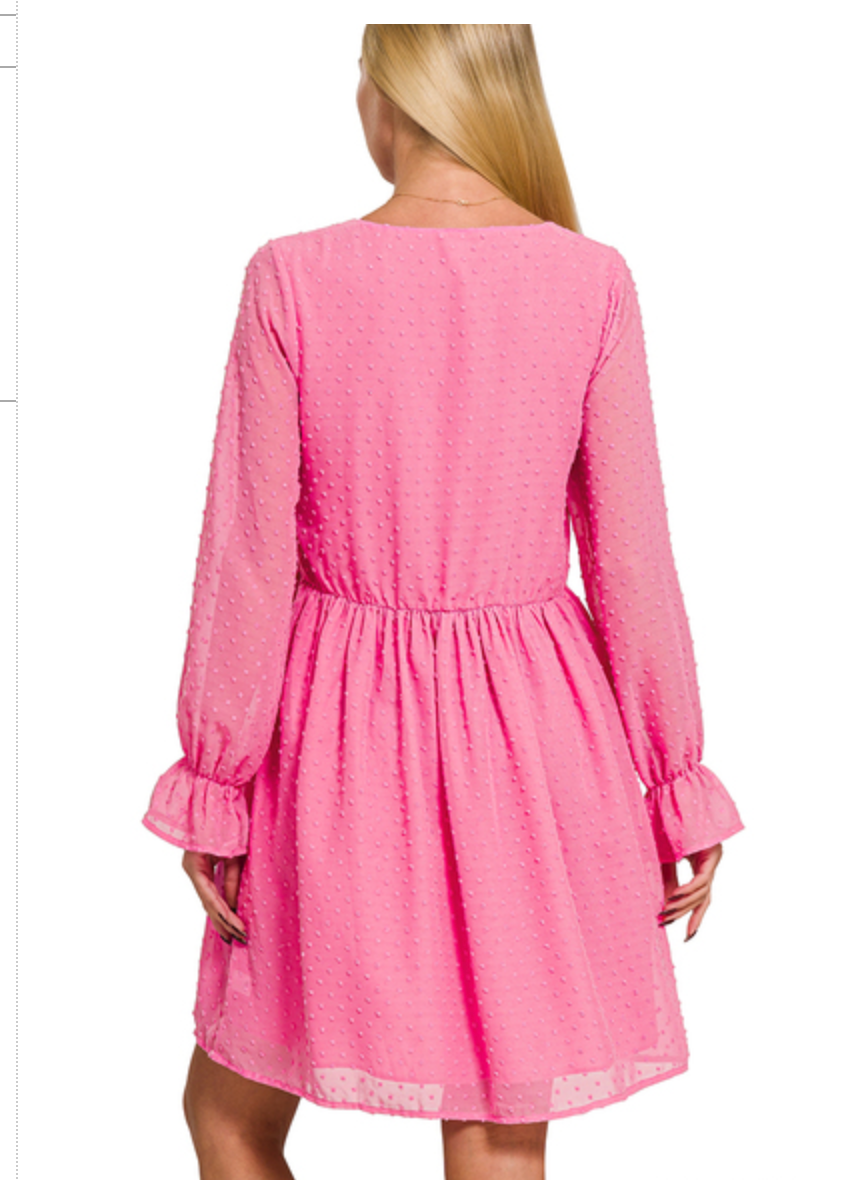 SWISSDOT L/SLV VNK DRESS