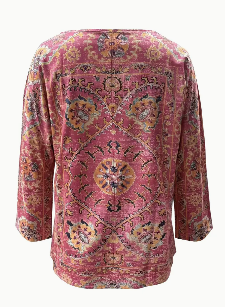VNECK BOHO 3/4 SLEEVE TOP
