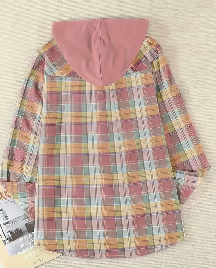 HOODED PLAID SHIRT