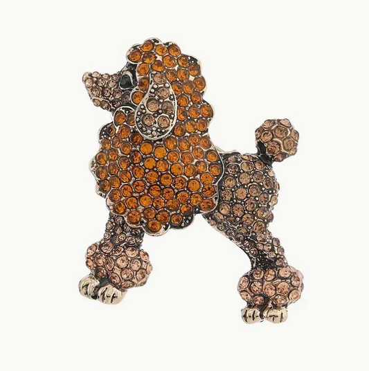 RHINESTONE POODLE BROOCH