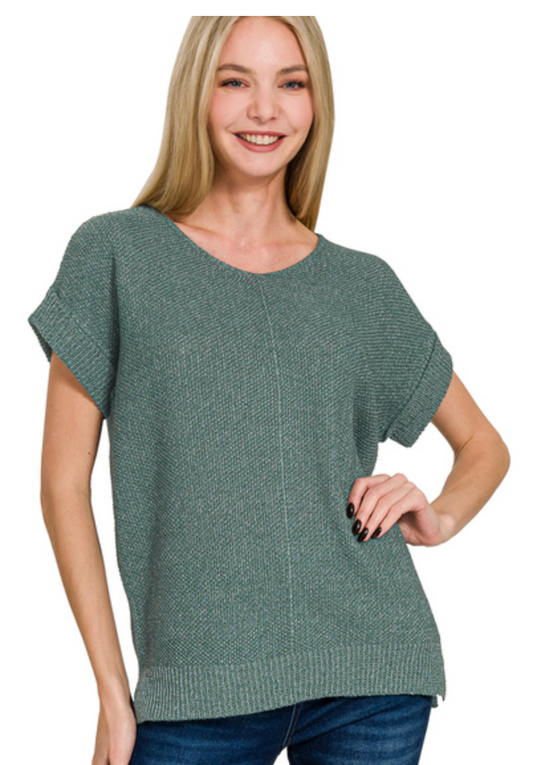 SHORT SLEEVE SWEATER