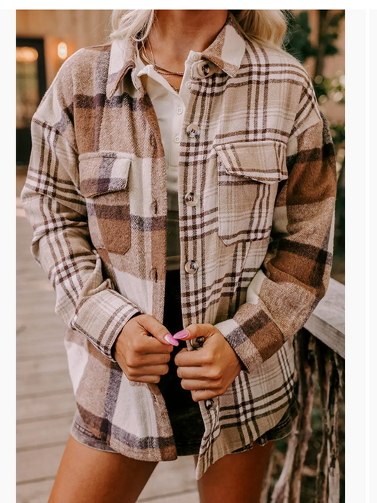 PLAID PATCHWORK SHACKET