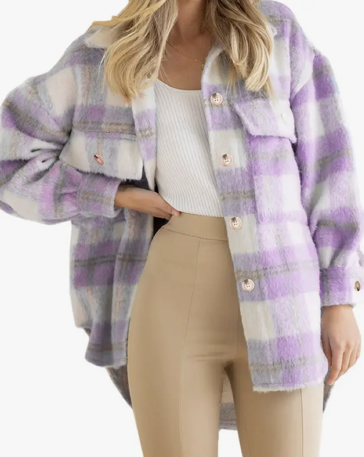 MOHAIR PLAID SHACKET