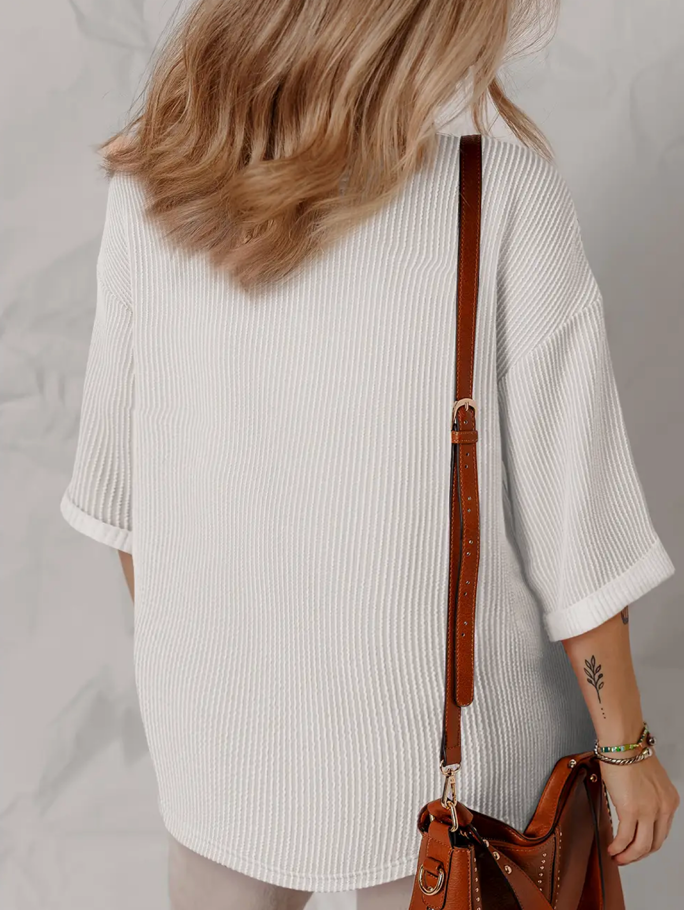 CORDED DROP SHOULDER TOP
