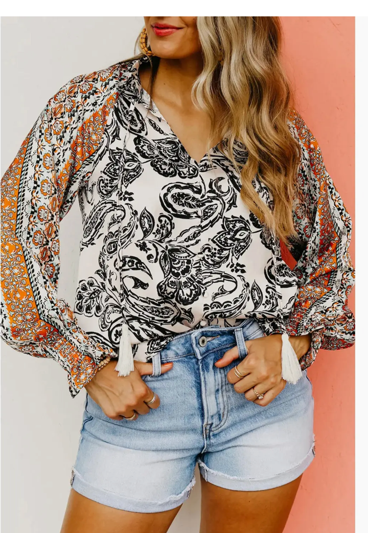 BOHO PAISLEY TASSEL