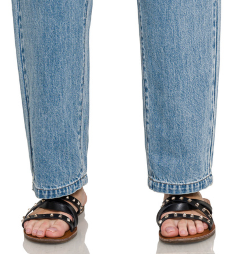 DENIM ADJ STRAP BAGGY JUMPSUIT