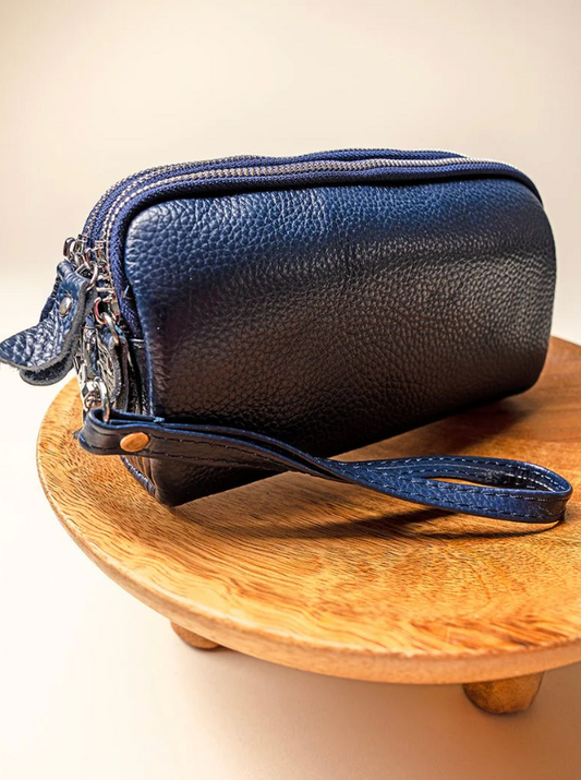 LEATHER TRIPLEZIP WRISTLET