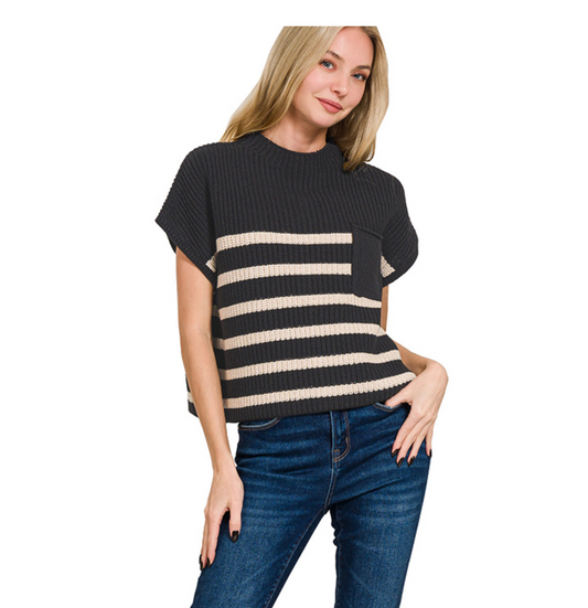 S/SLV STRIPE SWEATER